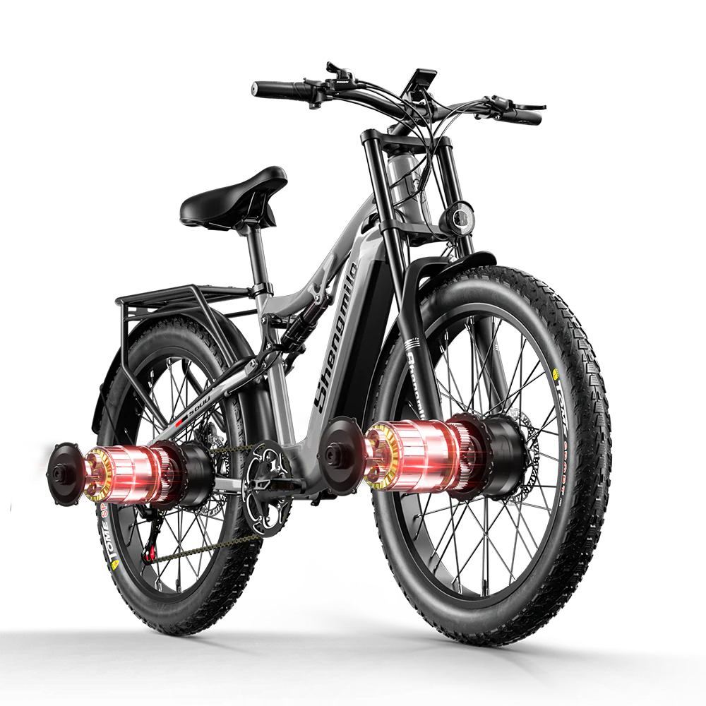 Vélo électrique à double moteur Shengmilo S600 2000 W avec batterie Samsung (nouveauté 2024)